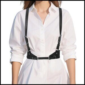 Punk Waist Belt Harness Gothic Fashion Adjustable PU Leather Body Accessory